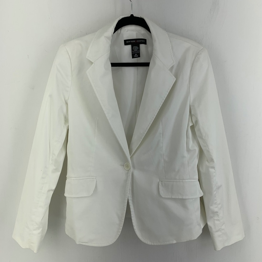 Y2K New York Company Womens 10 Blazer Business Casual Minimalist Spring Stretch